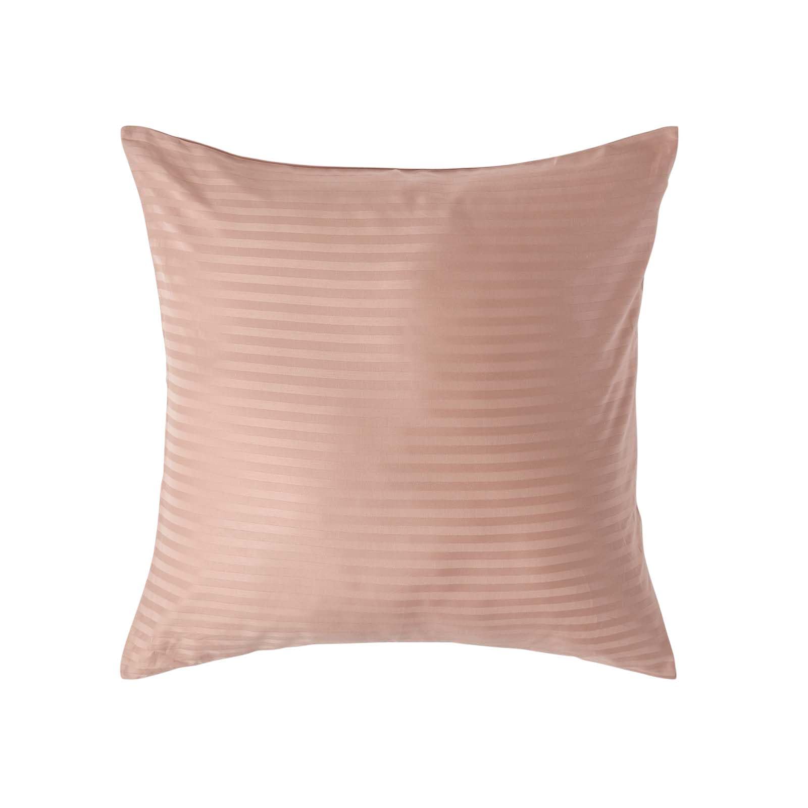 HOMESCAPES Taupe Brown Pure Egyptian Cotton Euro Size Pillowcase 60 x 60 cm 330 TC 500 Thread Count Percale Equivalent Satin Stripe Pillow Case with Zip Pack of 2