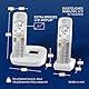 Panasonic KX-TGU432EXW digitales schnurloses Telefon mit Anrufbeantworter, Basisstation & 2 Mobilteile, LCD-Display, Favoriten-Taste, Taschenlampe, extra laut, hörgerätekompatibel, Weiss & Silber