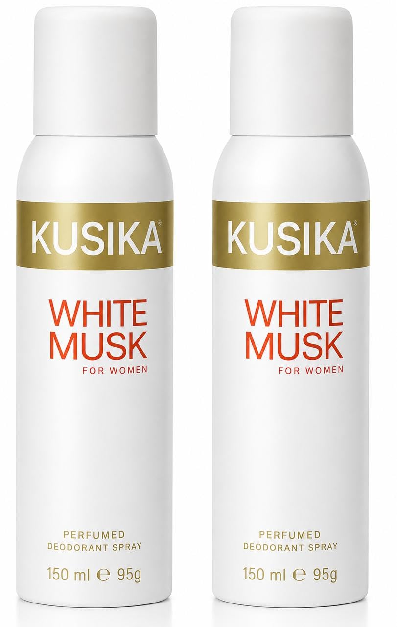 White Musk Perfumed Deodorant Spray for Women 150ml pack of 2 | Pack of 2, White Musk Fragrance, Long Lasting Scent, Daily Wear, 95g Each-picture-56