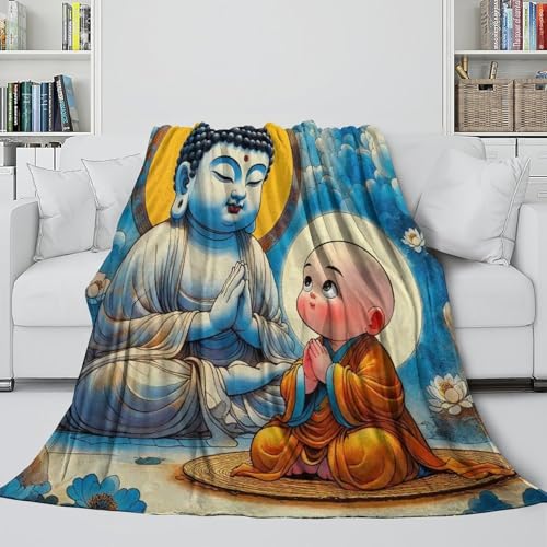 Couverture de lit Bouddha 3D 200x230cm en microfibre douce - 5