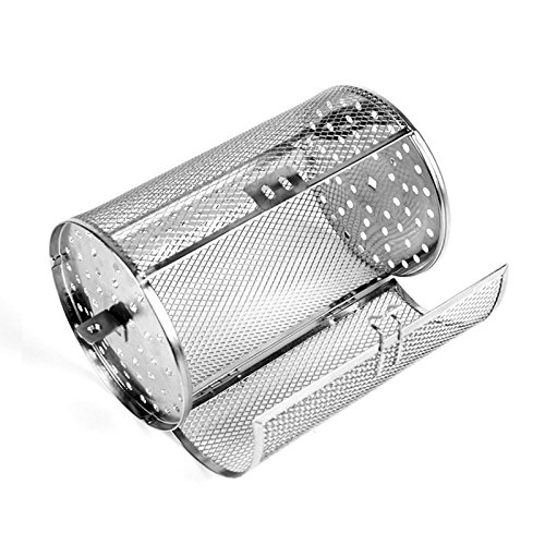 Ocamo Rotisserie Grill Roaster Drum Oven Basket Stainless Steel Rotating Baking Cage Grill