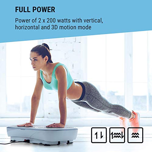 Klarfit Vibe 3DX Pro Vibrationsplatte, Ganzkörper-Profi-Vibrationstrainer, Leistung: 2x200 Watt, MaxComfort Training: 71… – Bild 3