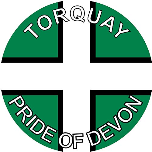 Torquay - Pride of Devon - (Two Pack) 80mm Diameter Car Bumper Window Decal Sticker