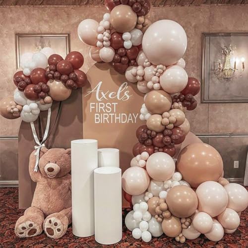 Image of PartyWoo Brown Balloons 51 pcs 12 Inch Dark Brown Boho Neutral Coffee Latex Helium Balloons for Wedding Baby Shower Gender Reveal Graduation Safari Woodland Birthday Party Decorations Brown-F08