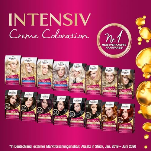 Foto von Palette Intensiv Creme Coloration 3-65/750 Schokobraun Stufe 3 (3 x 115 ml), Permanente Haarfarbe für bis zu 8 Wochen intensiven Farbglanz & 100 % Grauabdeckung