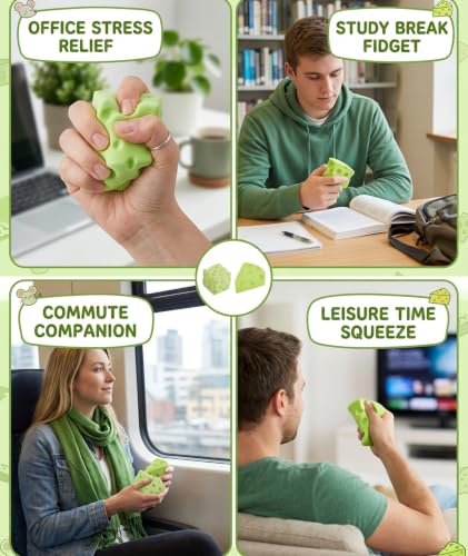 Image of 2Pcs Cheese Squishy, Taba Squishy, Dumpling Squishy-Stretchy Food-Shaped Sensory (green1)