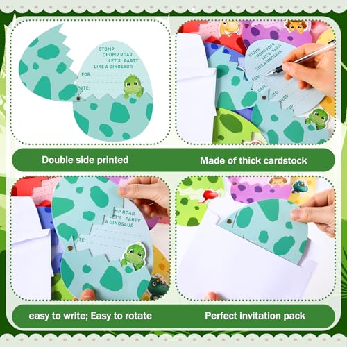 Tarjetas de invitación de dinosaurio para celebrar los cumpleaños infantiles más alegres 6