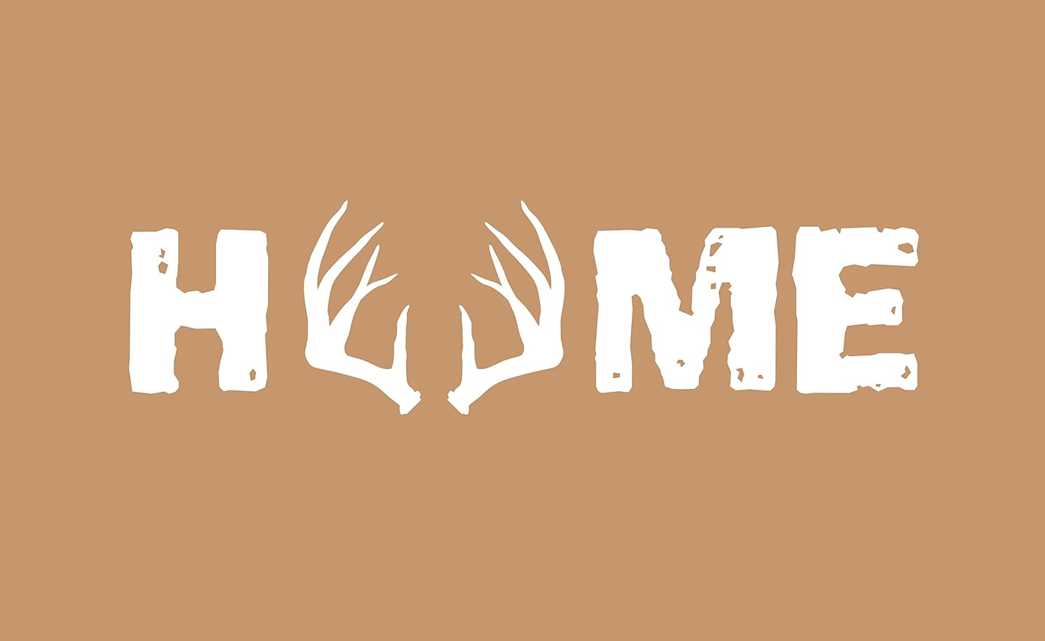 Mossy Oak, Front Doormat, Welcome Mat, Low Pile, Non-Skid, Home Antlers, Brown, 17"