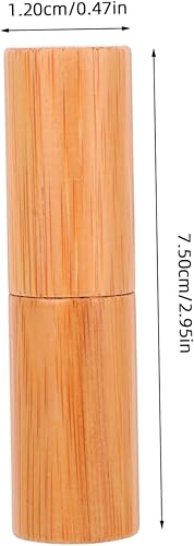 2pcs Bamboo Lipstick Tubes for Women Empty Lip Gloss Containers Rustic Lip Balm Storage Diameter