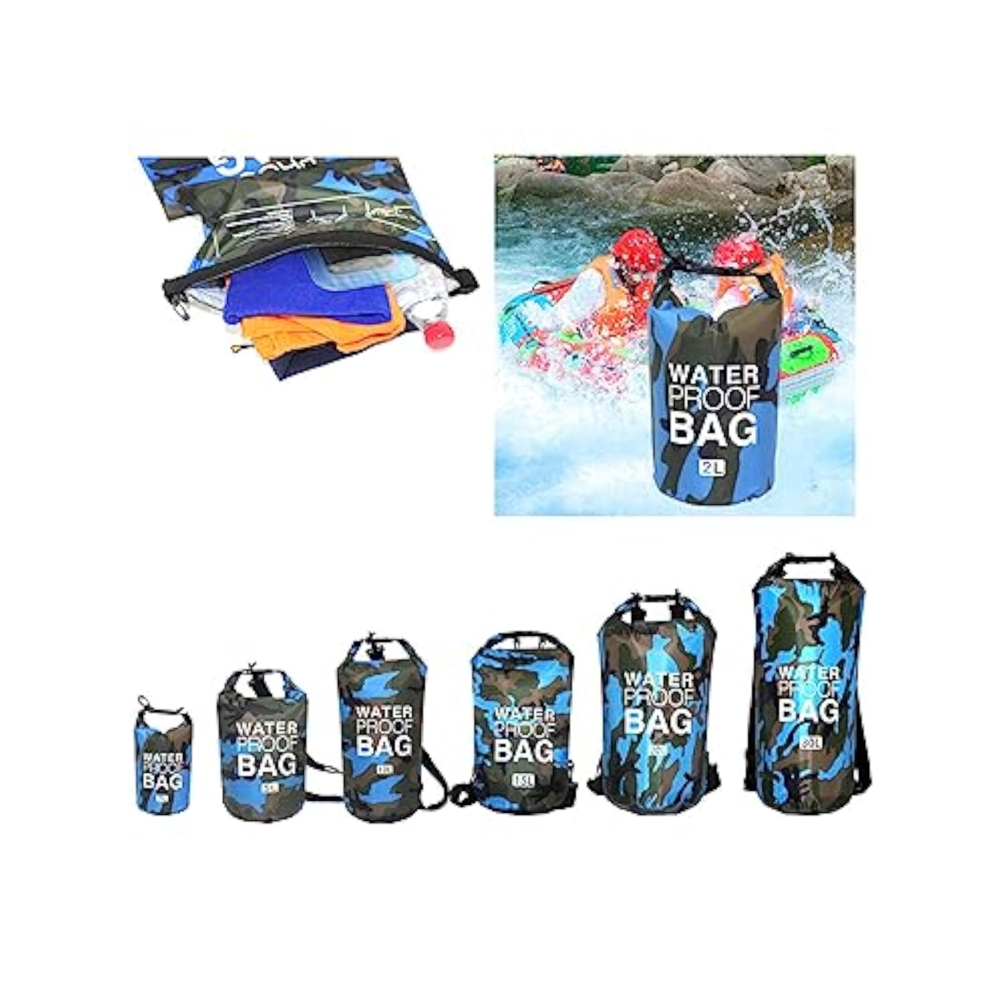 Waterproof Bag with Shoulder Strap Rafting Bag for Swimming