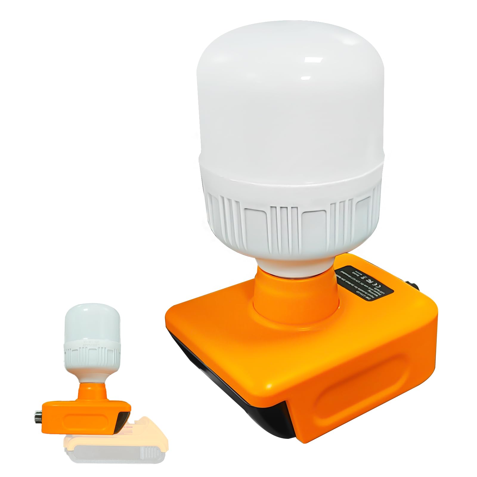 13W 1300LM LED Flood Work Light 6500K Adjustable Cordless Battery Lamp Compatible with Dewalt 20v Max Battery, 36 Hours Long-Lasting LED Light Bulb Battery Powered Emergency Camping Light Lantern