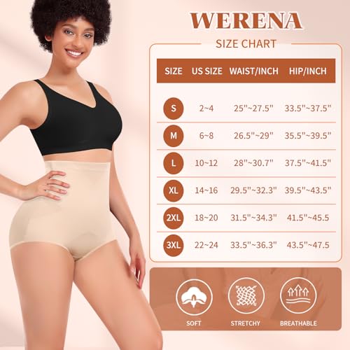 Image of Werena High Waisted Tummy Control Shapewear Panties for Women Body Shaper Underwear