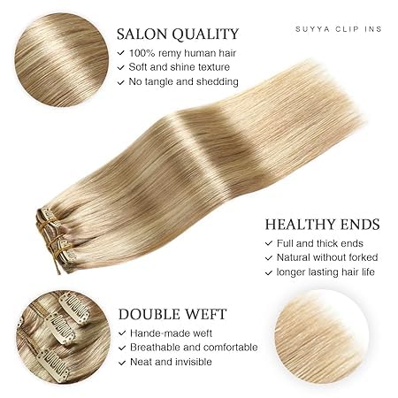 SUYYA Clip in Hair Extensions Real Human Hair - Image 3
