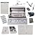 Lion 32-Inch Natural Gas Grill L75000 with 4 Ceramic Tubes w/ Flame Tray and Door and Drawer Combo and Single Side Burner and Refrigerator and 5 in 1 BBQ Tool Set Best of Backyard Gourmet Package Deal