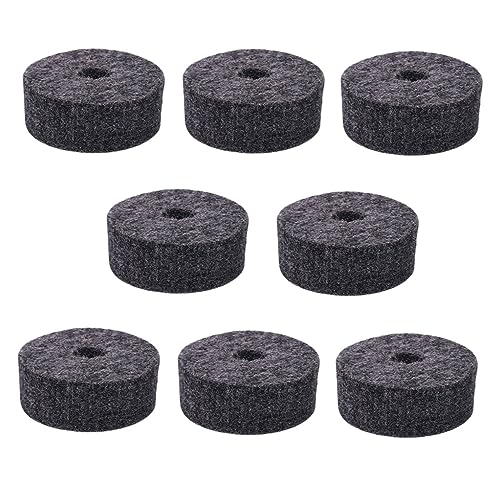 GOOHOCHY Bass Drum Pad Cymbal Felt Pads Set 8 Pcs Felt Washers for Drumming (grey)