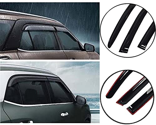 Image of Premium Non-Breakable Car Window Door Visor /Rain Guard /Wind Deflector Compatible for (Mahindra Scorpio)