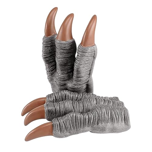 Adults Halloween Dinosaur Claws Gloves Realistic Tyrannosaurus Paw Themed Party Dino Toys Halloween Costume Props Dragon Finger Hand Puppets Animal Dress up Dinosaur Cosplay Hand Gloves for Women Men