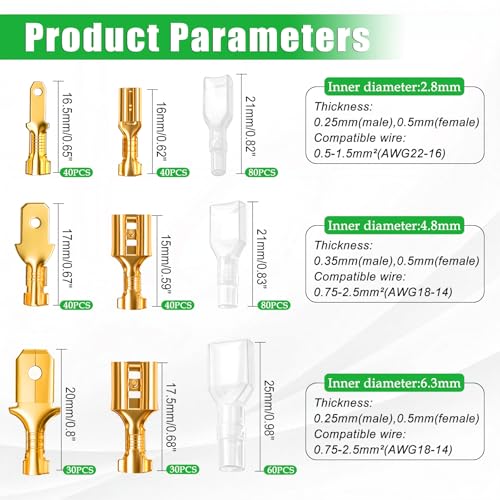 Bornier à sertir doré Twidec avec manchon isolant haute qualité - 2