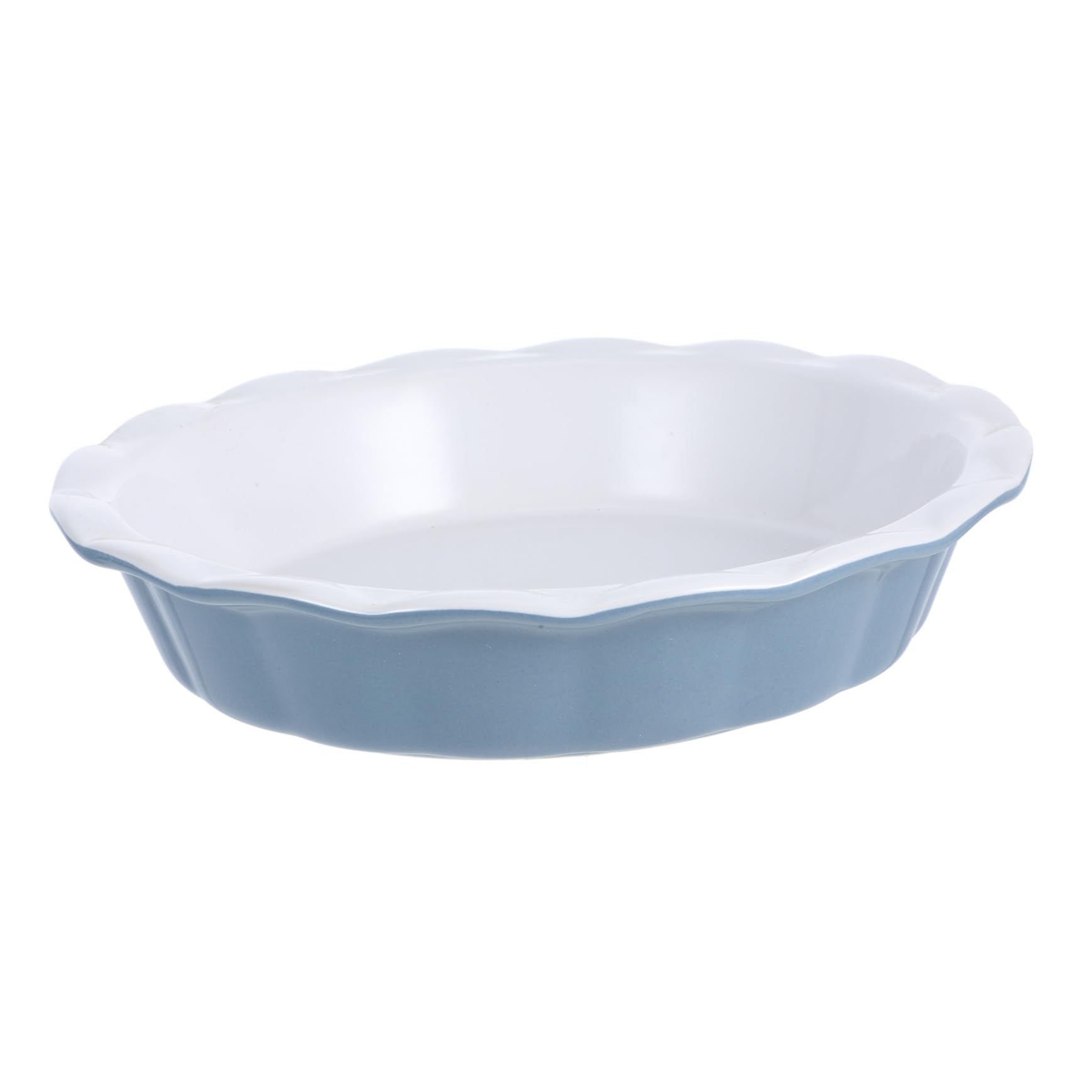 Cabilock Moule à Tarte Profond en Céramique Ronde avec Bord Ondulé Antiadhésif Plat à Tarte pour Cuisson Four et Utilisation Polyvalente Cuisine