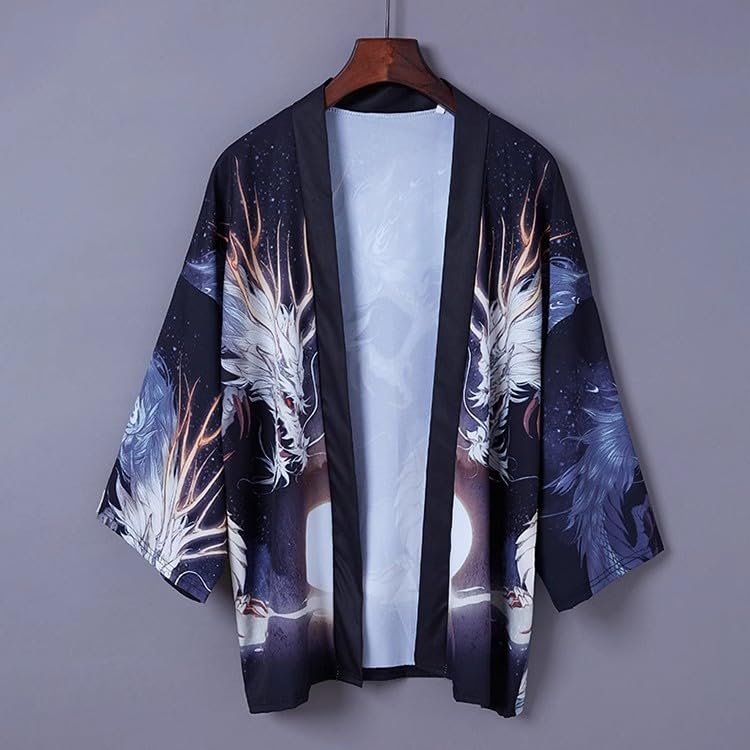 Image of LAI MENG FIVE CATS Women's Floral Print Loose Blouse Japanese Kimono Tops | Puff Sleeve,Cover up Top,Casual Cute Tops,Summer Cardigans 2026
