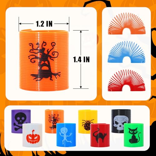Image of Cocurb 32 Pcs Mini Spring and 32 Pcs Halloween Springs Party Favors for Kids 4-8 - Fun Goodie Bag Stuffers for Birthdays,Classroom Prizes,and Small Toys Presents