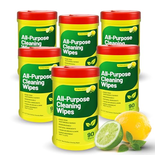 RTS Companies Inc All-Purpose Cleaning Wipes, Citrus Scent, Biodegradable, Multi-Surface, 90 Wipes...