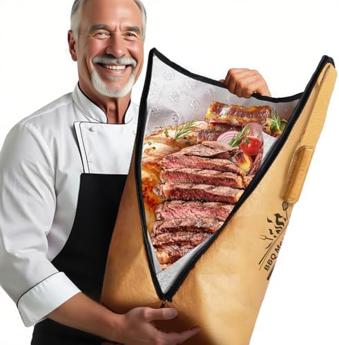 BBQ Blanket for Resting Meat, Reusable Heat Insulated Resting Bag, 5-Layer DuPont Fabric Insulated Brisket Resting Blanket with Wide Mouth – Waterproof, Breathable, and Tear-Resistant