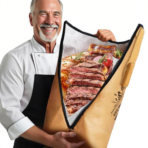AMAWIN BBQ Blanket for Resting Meat, Reusable Heat Insulated Resting Bag, 5-Layer DuPont Fabric Insulated Brisket Resting Blanket with Wide Mouth – Waterproof, Breathable, and Tear-Resistant