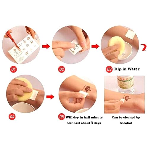 Miniatura 5 de Tatuajes temporales de flores para mujeres y adultos, tatuaje de rosa de mariposa 3D, calcomanías de tatuaje falsas, impermeables, arte corporal,