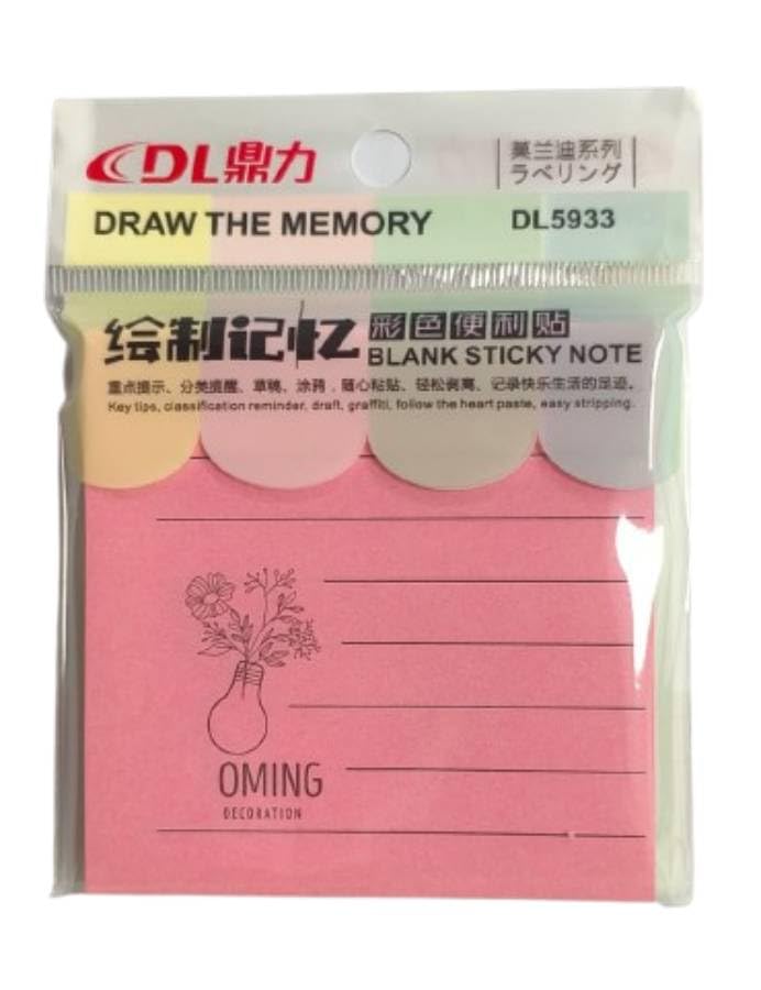 Image of Sish Ruled Multicolored Self Stick Note Pad (3 X3 Inch, Pack of 6) -Lined Memos-Single Line Sticky Notes