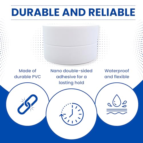 Image of Gadgetime USA Bath & Kitchen Caulk Tape Sealant Strip - PVC Self Adhesive Waterproof Tape for Tub and Wall Sealing - Tape Caulk Sealer - Waterproof Sealant Tape - White - 1.5 inch x 10.5 Feet