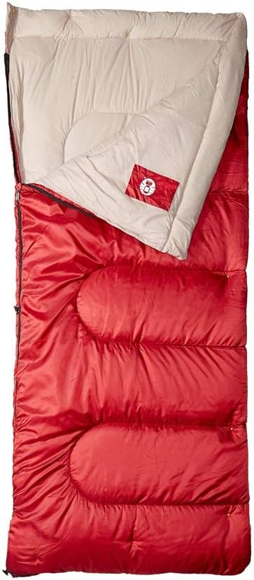 Coleman Sleeping Bag | 30°F Palmetto Sleeping Bag | Cool Weather Sleeping Bag , Red : Sports & Outdoors