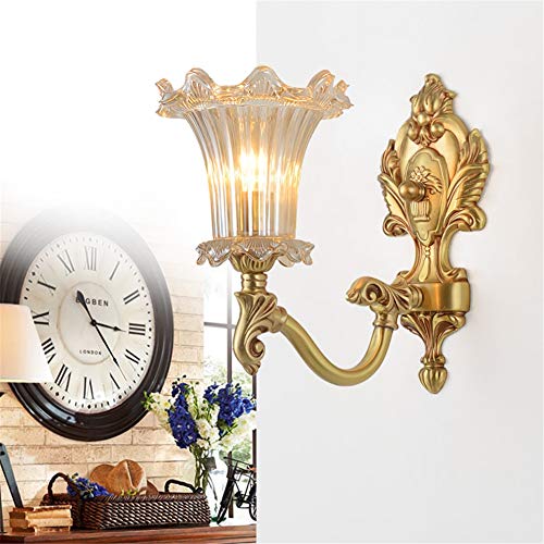 Wall Lights Living Room Bedroom Indoor European Classical Style Modern Retro Wall Sconce Engraving Base Design Single Head Glass Lampshade Full Copper Wall Lamp E14 Bedside Lighting steampunk buy now online Wall Lights Living Room Bedroom Indoor European Classical Style Modern Retro Wall Sconce Engraving Base Design Single Head Glass Lampshade Full Copper Wall Lamp E14 Bedside Lighting steampunk buy now online