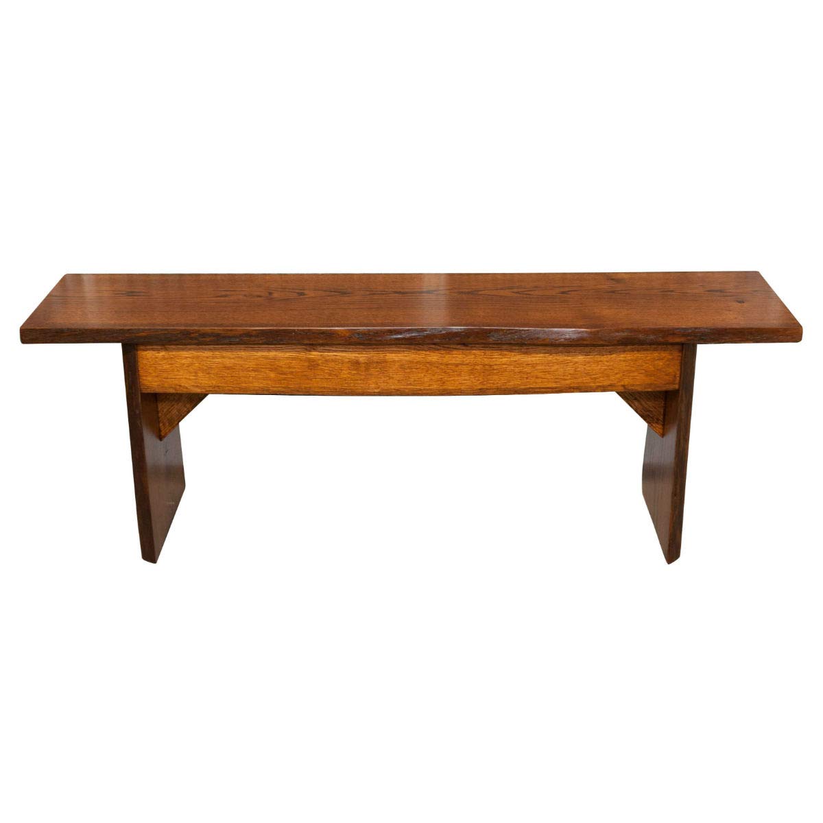 Rustic Red Door Co. Live Edge Wood Bench for Dining Table, Entryway, Bedroom, Living Room Accent, Solid Wooden Slab, Rustic Furniture, 5' Long, Oak Wood with Michaels Stain