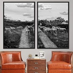 signwin 2 Piece Framed Canvas Wall Art Animals...