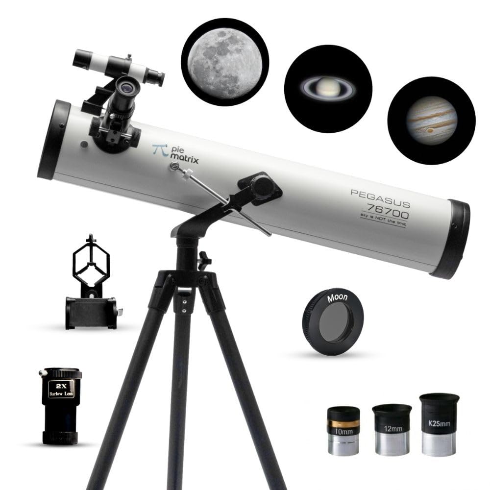 Pegasus 76700 Newtonian Reflector Telescope with 235x Ultra HD Zoom,Fully Coated Glass Optics,Alt-Az Mount, Professional Telescopes to Explore Moon, Saturn Rings, Planets & Deep Sky Objects-picture-32