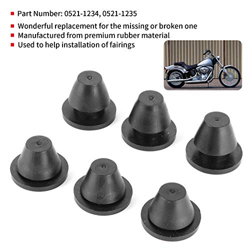 Rubber Grommets 0521-1235 0521‑1234 Yctze 6Pcs Rubber Side Cover Grommets Gasket Motorcycle Fairings Parts Accessory Flexible Desk Grommet Black Rubber Grommet Eyelet Ring Gasket Assortment #TOP2