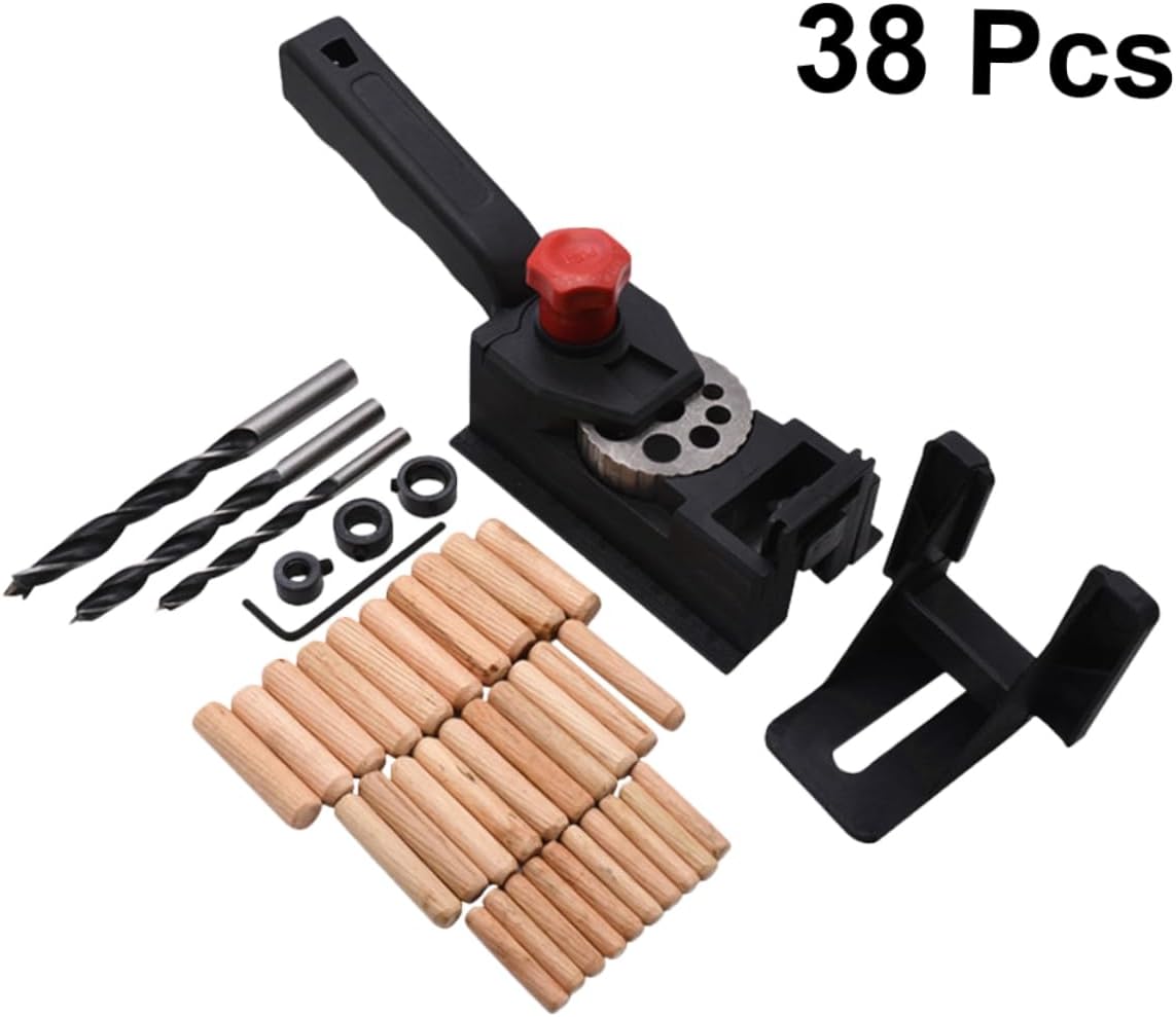 DOITOOL Diy Woodworking Tool Kit 38pcs Steel Hole Punch Tool for Drilling and Joining Wood Materials