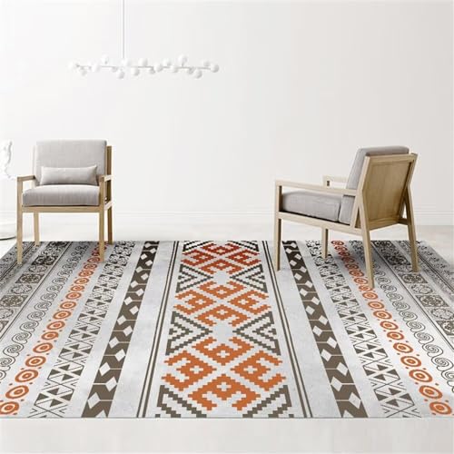 Tapis lavable en machine antidérapant grand format rouge gris