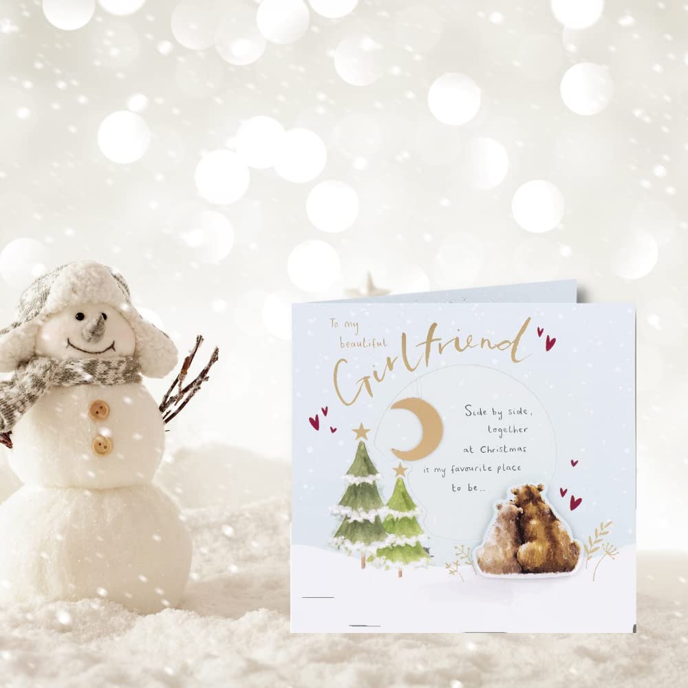 Clintons: Bears Under the Moon Girlfriend Christmas Card, Multi-Colour, A6 (105 x 148 mm), 1 count, Christmas - Image 3