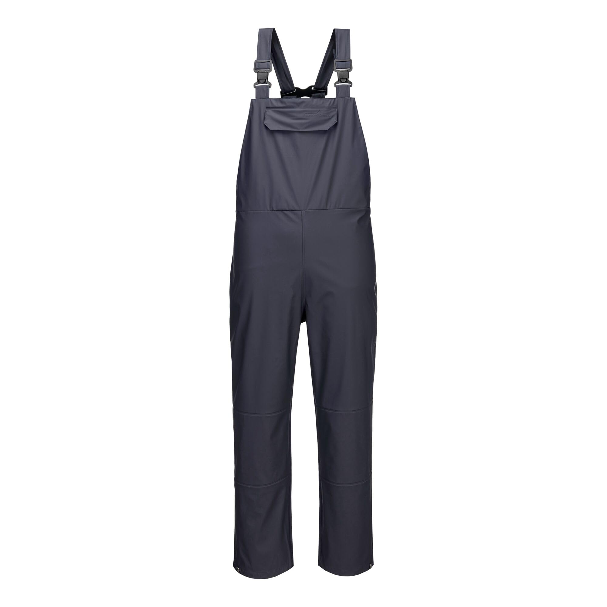 Portwest Navy S653 Flexatex Chem Bib And Brace Chemical Resistant Waterproof Work Safety Overalls Polyester Tricot Knit Pu Coated Antifungal Treatment Wipe Clean Adjustable Straps, Medium