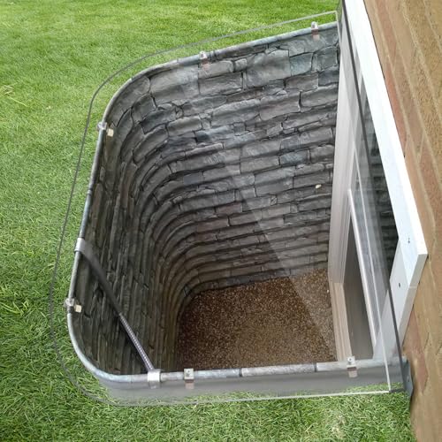59' x 38' Clear Polycarbonate Window Well Covers Outside - Heavy Duty Waterproof Basement Egress Windows Well Covers