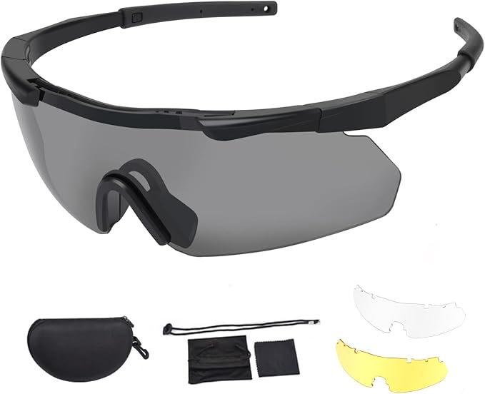 Occhiali protettivi Feyachi con lenti trasparenti anti-appannamento e  antigraffio, protezione laterale e stanghette antiscivolo, protezione UV  regolabile, Nero : Amazon.it: Fai da te