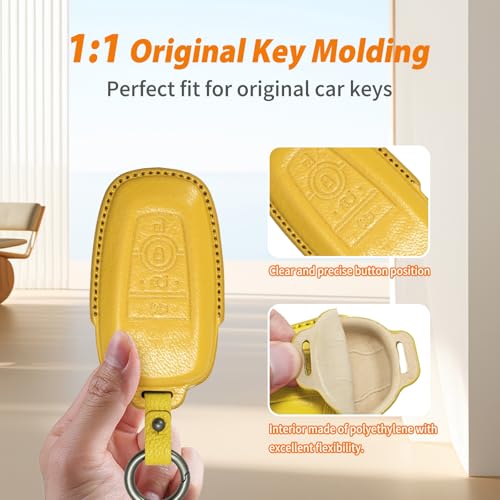 Funda llave coche Ford Explorer S-Max accesorio protector de cuero 4 botones 5