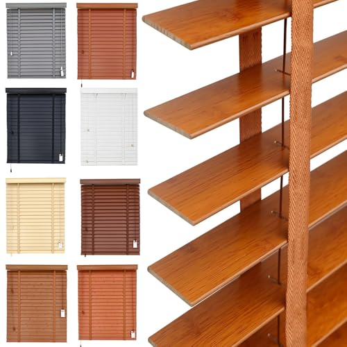 Custom Cordless Faux Wood Blinds 2-Inch Slats