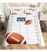 jejeloiu Football Bedding Set Full Size Kids Rugby Comforter Cover Set for Boys Girls Teens Ameri...