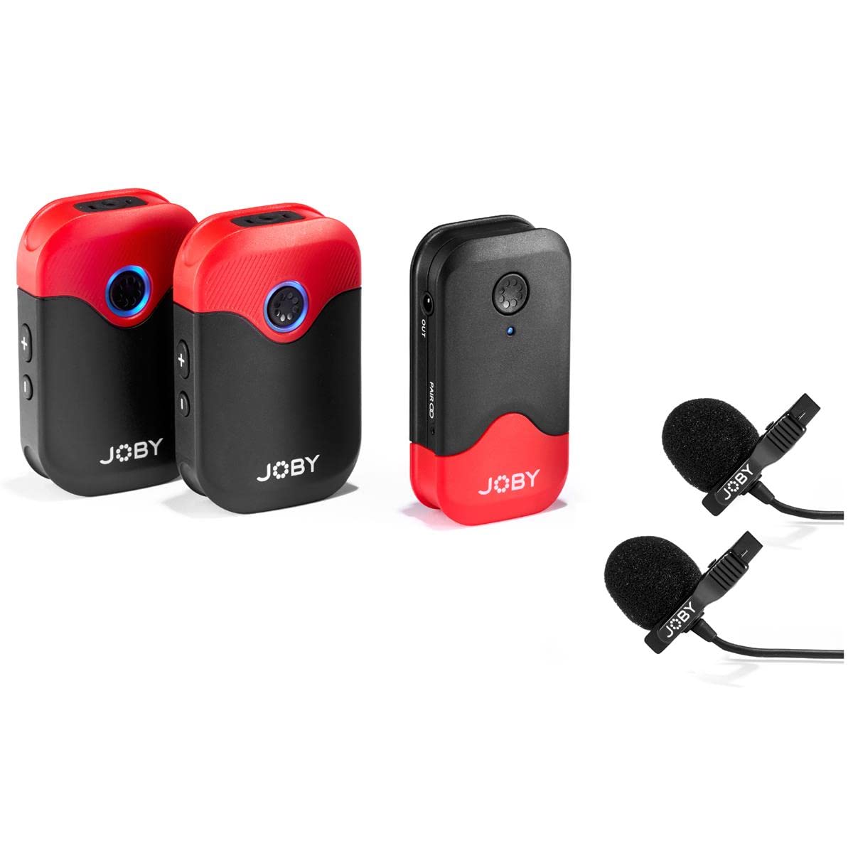 Joby Wavo Air 2.4Ghz Wireless Microphone System with Two Transmitters Designed Mounting System, Vlogging, Filmmaking, Interview, Smartphone, Camera