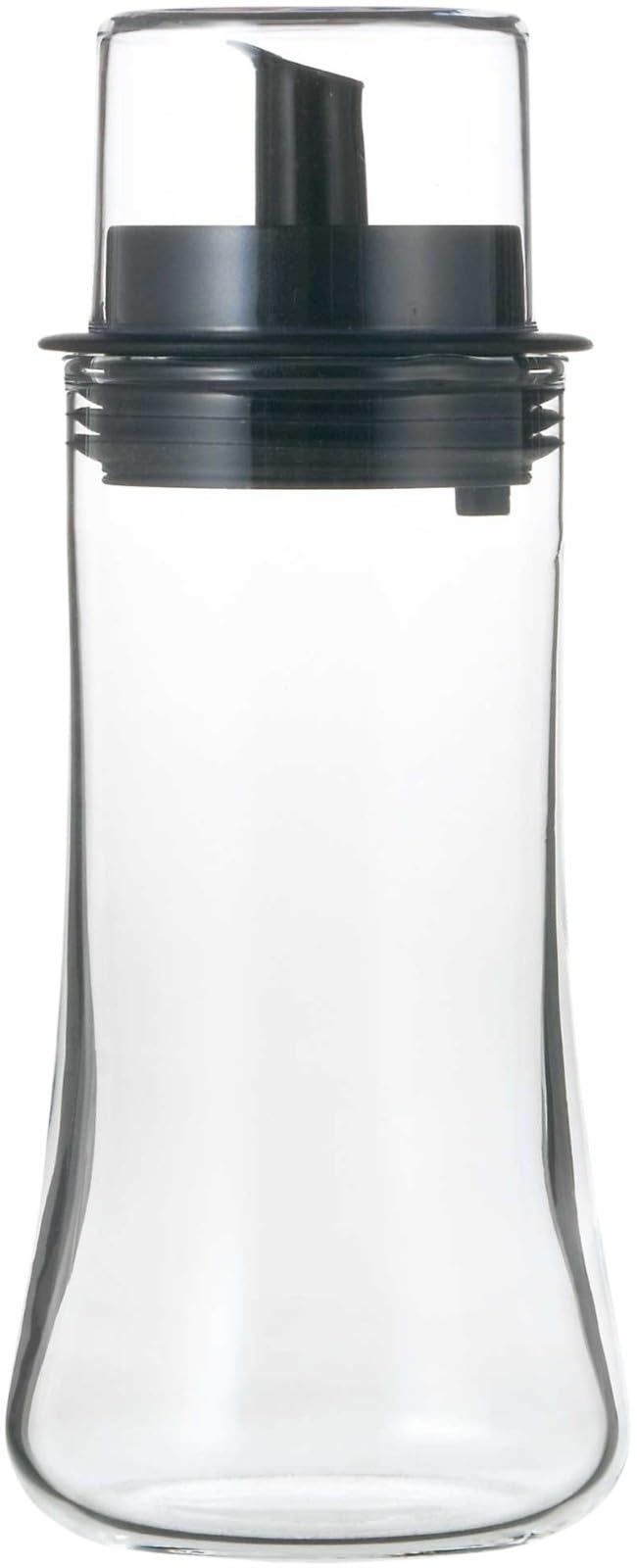 iwaki(イワキ) 液だれしにくいオイル差し オイルボトル 耐熱ガラス 調味料入れ 容器 ブラック M 150ml フタ付き 本体熱湯洗浄OK もれにくい 5032BKO