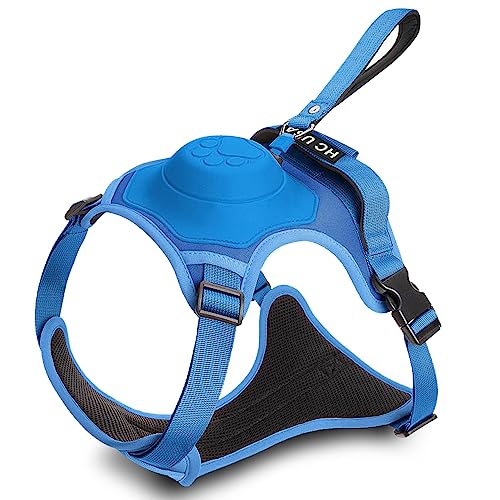 H C USA No Pull Dog Harness with Dog Leash Retractable – Adjustable Dog Harness for Large Dogs with Integrated Leash - Dog Harness and Leash Set with Anti Slip Soft Handle – Comfortable and Safe