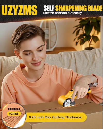 Image of Electric Scissors, Cardboard Cutter, With LED Light, High-Efficiency Brushless Motor, 2000mAh Battery, Tungsten Steel Blade, Suitable for Cloth, Cardboard, Carpet Wire Rope Cutters O-Y